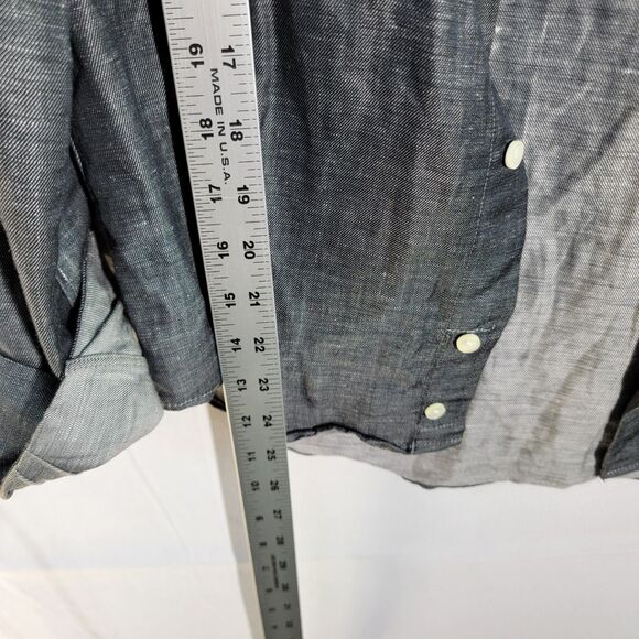 Epaulet Gray Casual Shirt Collared Button Up Long Sleeve Button Cuff Men's Sz S - Picture 8 of 8